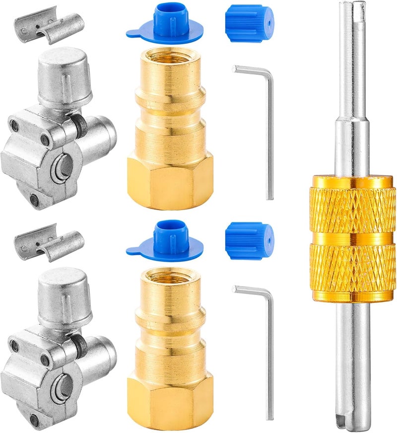 Tigbear AC Retrofit Valve Kit, Retrofit Valve Kit, R12 to R134A Conversion Adapter with BPV31 Bullet Piercing Valve for HVAC Refrigerant System R12 R22 R502 R134A (Retrofit Valve + Adapter) - Image 1